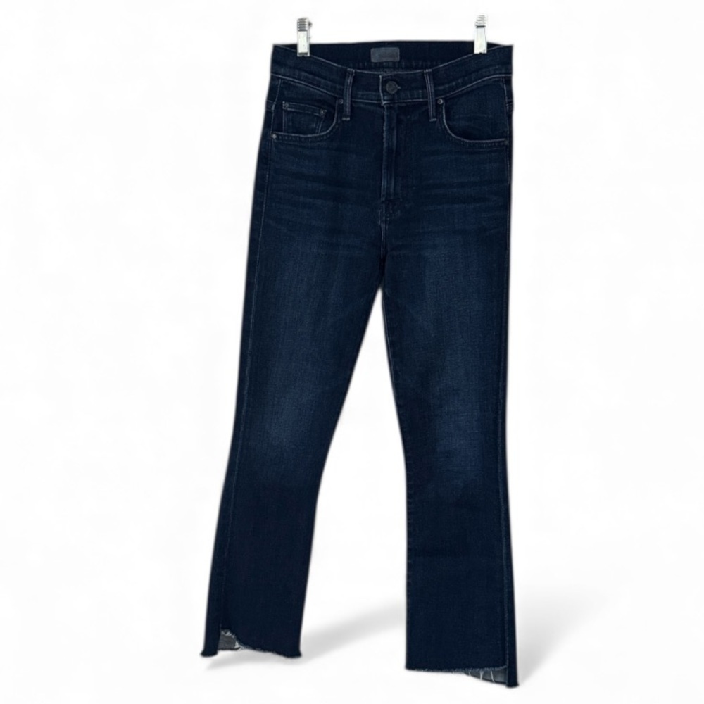 MOTHER Denim jeans the insider crop step gray movin on up stretch blue